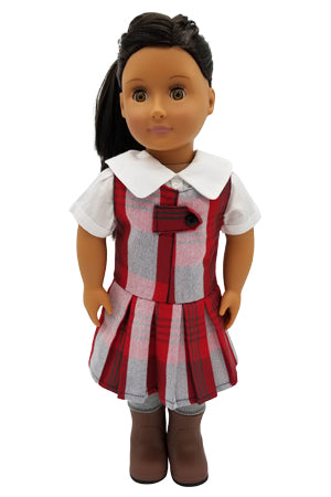 American Doll Dress- Carter Plaid