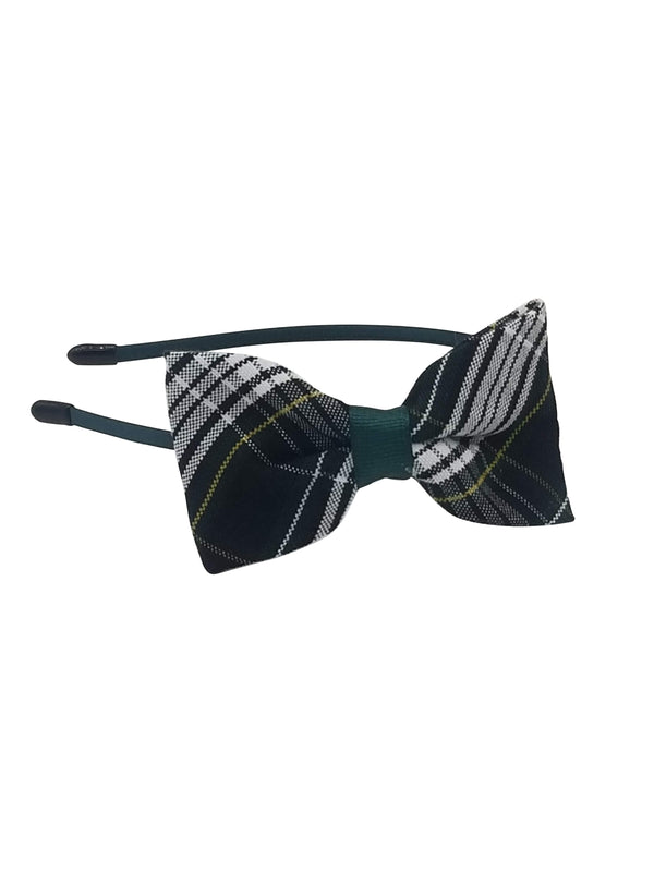 Hair Bow with Headband-Avalon Plaid
