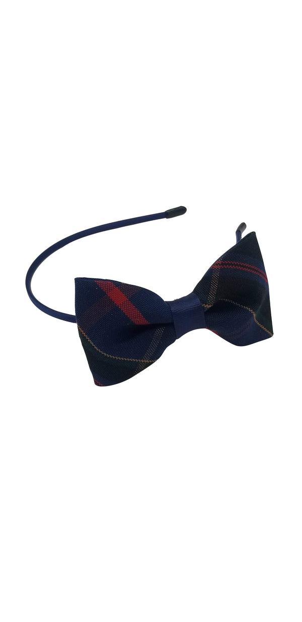 Hair Bow with Headband-Cecilia Plaid