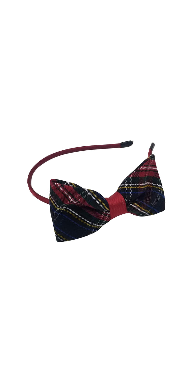 Hair Bow with Headband-Agnes Plaid