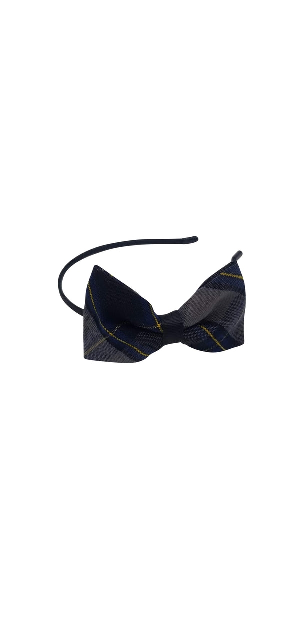 Hair Bow with Headband-Pius Plaid