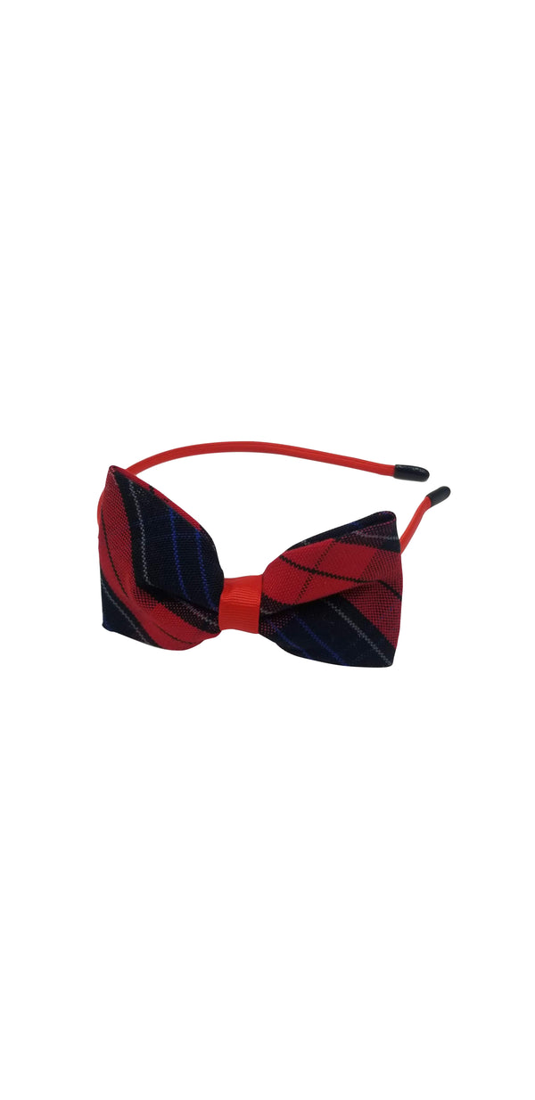 Hair Bow with Headband-Hamilton Plaid