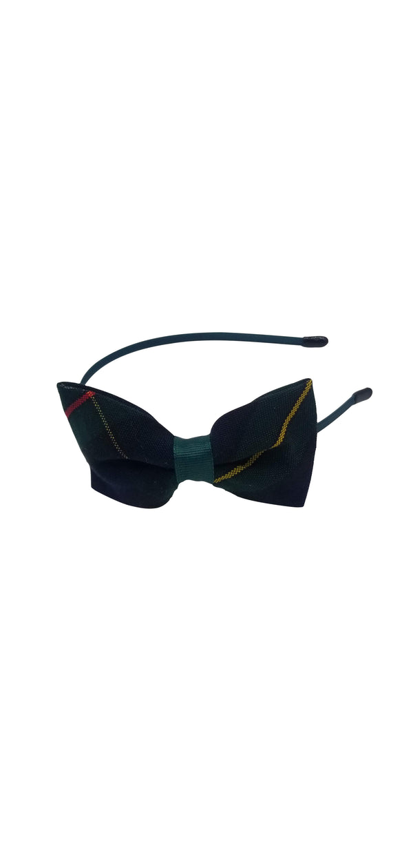 Hair Bow with Headband-Madison Plaid