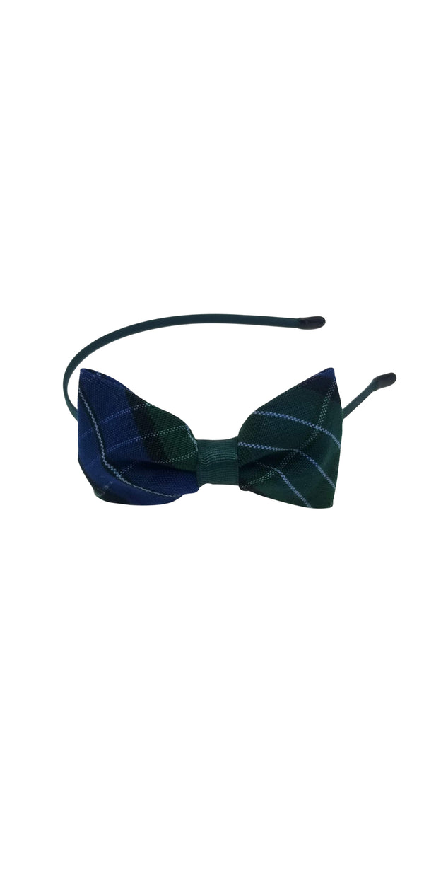 Hair Bow with Headband-Kirk Plaid