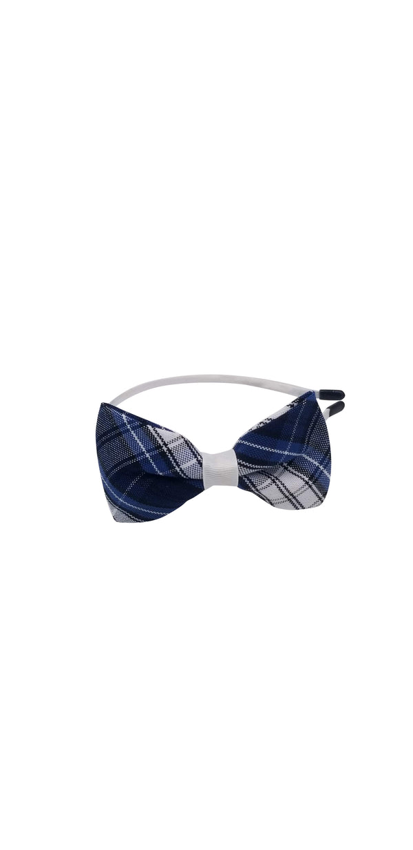 Hair Bow with Headband-Simmons Plaid