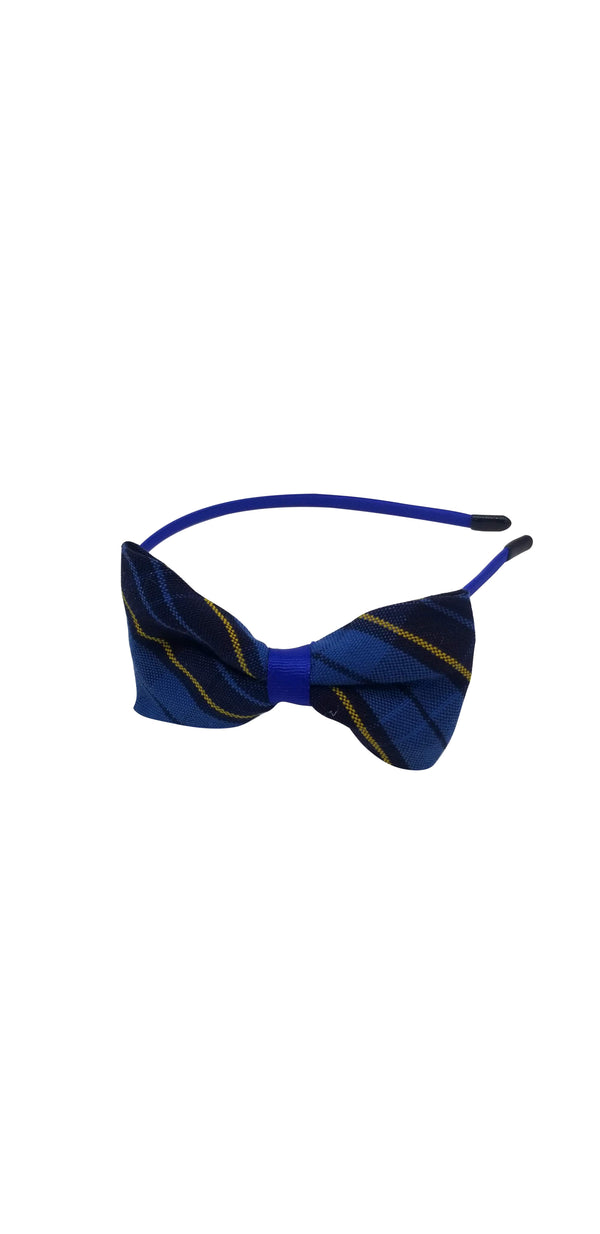 Hair Bow with Headband-Churchill Plaid 92