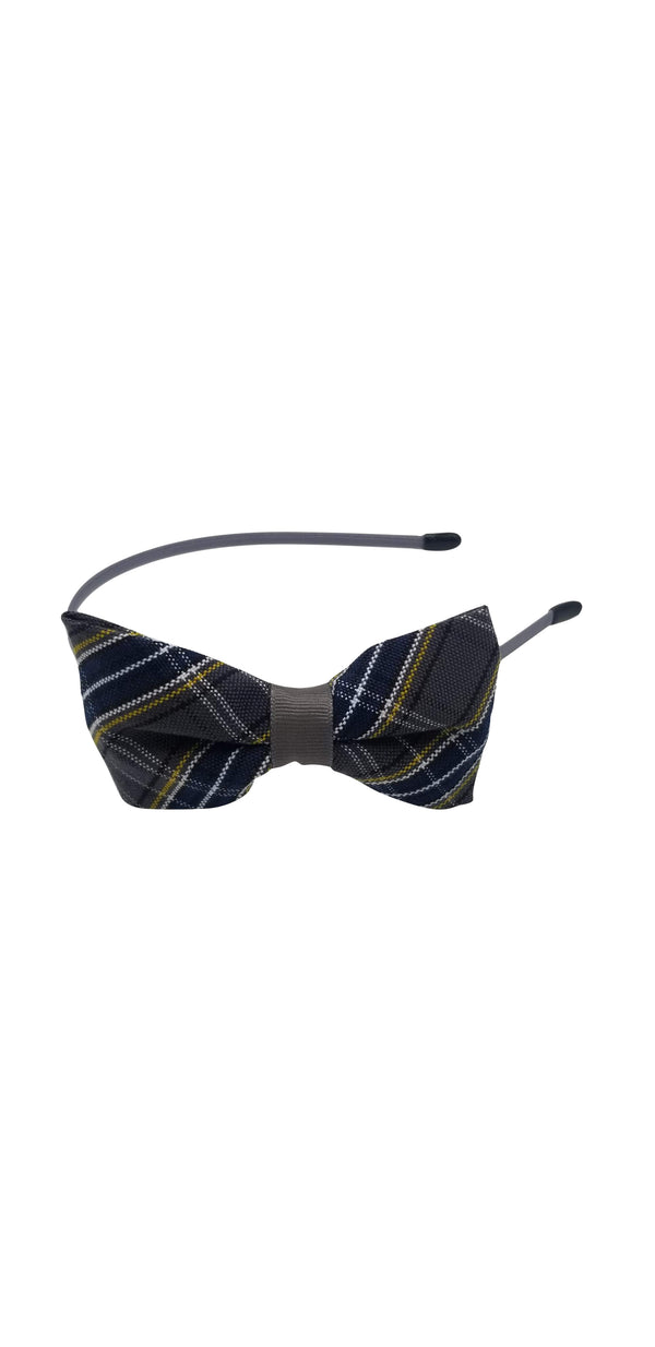 Hair Bow with Headband-Bernard Plaid