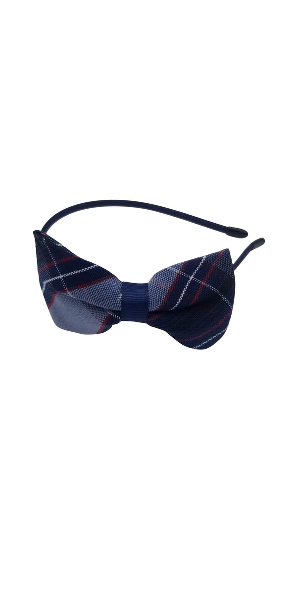Hair Bow with Headband-Manhattan Plaid