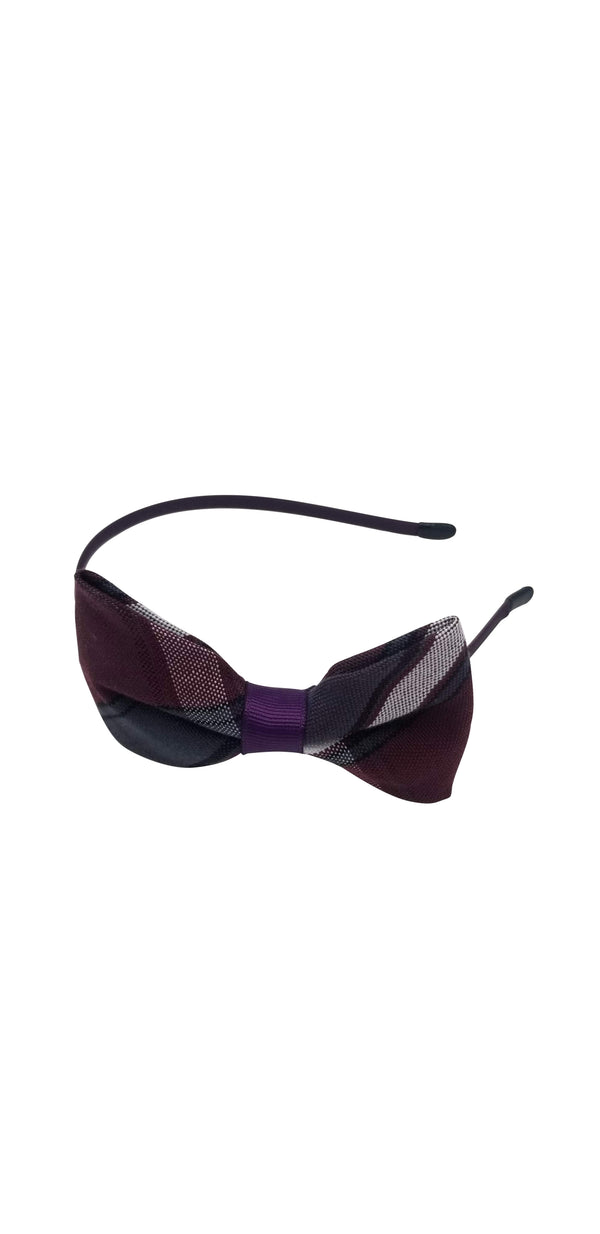 Hair Bow with Headband-Washington Plaid
