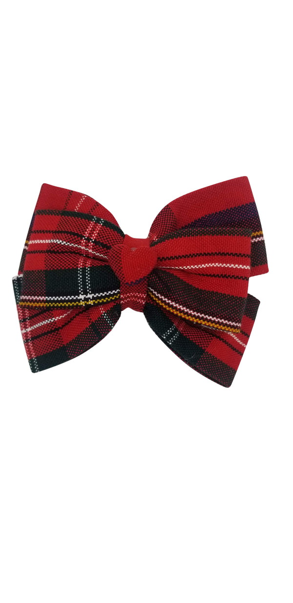 School Uniforms Heart Hair Bow-Jerome Plaid