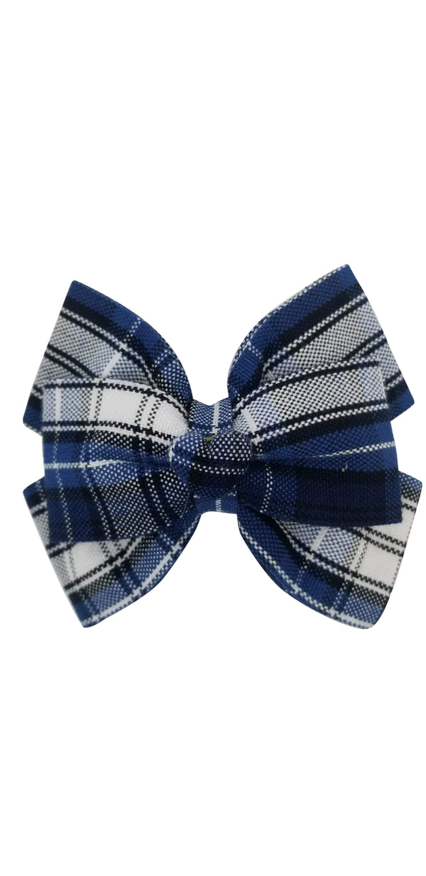 School Uniforms Heart Hair Bow-Simmons Plaid