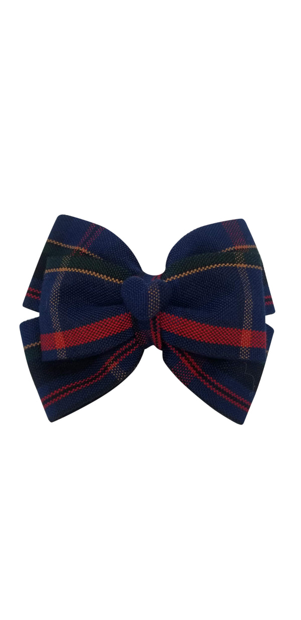 School Uniforms Heart Hair Bow- Odilia Plaid