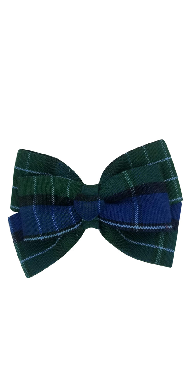 School Uniforms Heart Hair Bow-Kirk Plaid