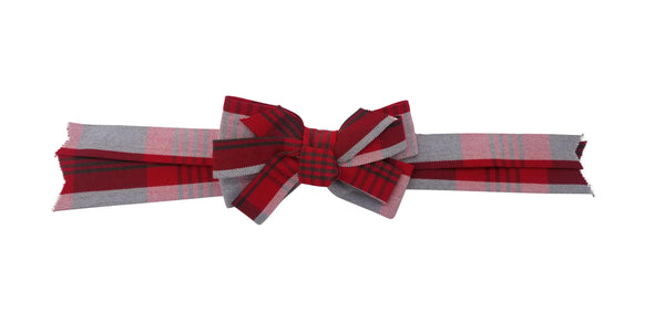 Long Tail Hair Bow-Carter Plaid