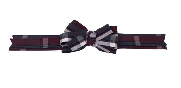 Long Tail Hair Bow-Washington Plaid