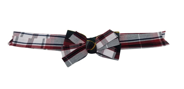 Long Tail Hair Bow-Linus Plaid