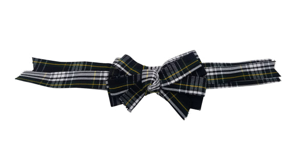 Long Tail Hair Bow-Crusaders Plaid