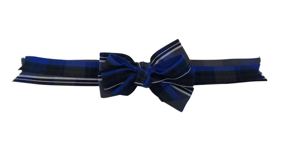 Long Tail Hair Bow-Ross Plaid