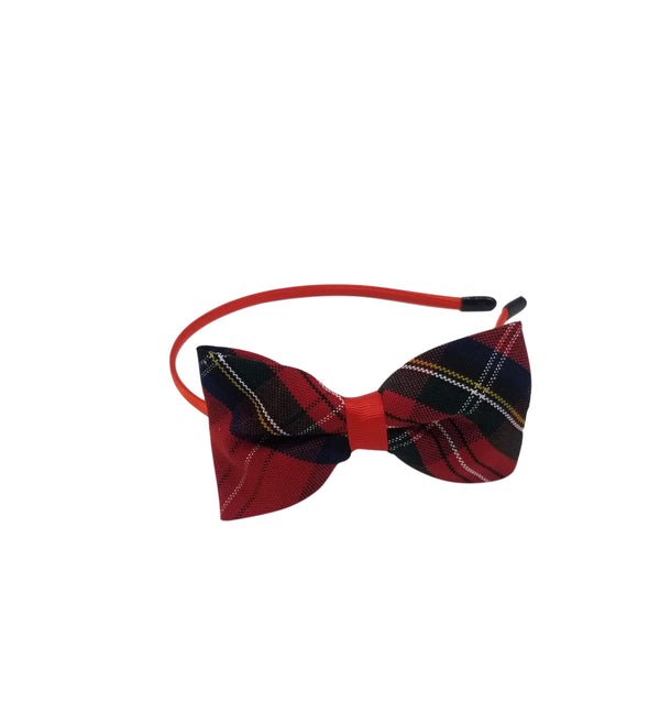 Hair Bow with Headband-Hamilton Plaid