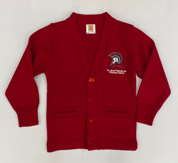 SAMPLE. SCHOOL UNIFORM CARDIGAN SWEATER W/SCHOOL LOGO. INQUIRE US BEING YOUR SCHOOL UNIFORM VENDOR