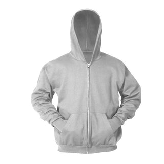 Buy heather-grey School Uniform Full-Zip Hooded Fleece Sweatshirt-Super Heavy Weight