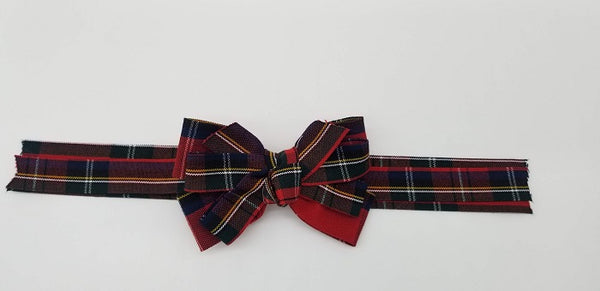 Long Tail Hair Bow-Lima Plaid