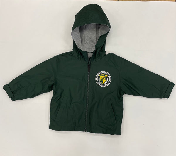 SAMPLE. PREMIUM HEAVY WEIGHT RAIN JACKET W/SCHOOL LOGO. INQUIRE ABOUT US BEING YOUR SCHOOL UNIFORM VENDOR