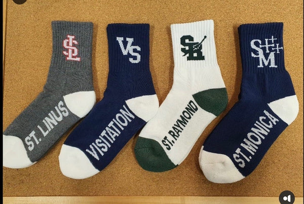 SAMPLE. School Uniform Spirit Socks. INQUIRE US ABOUT BEING YOUR SCHOOL UNIFORM VENDOR. AVAILABLE ONLY FOR OUR SCHOOLS.