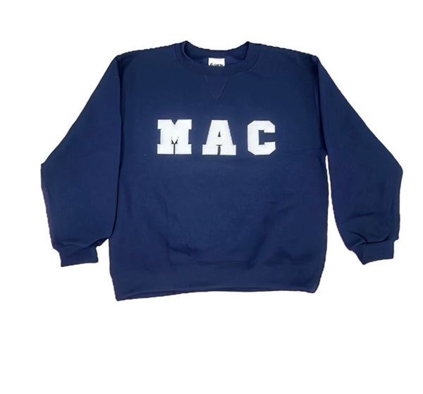 MAC Collegiate Chenille SWEATSHIRT, School Initials.