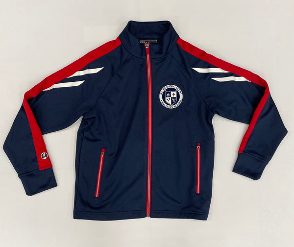 SAMPLE. HOLLOWAY JACKET W/ SCHOOL LOGO. INQUIRE ABOUT US BEING YOUR SCHOOL UNIFORM VENDOR.