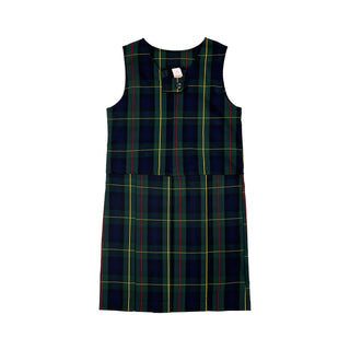 School Uniform Full Zip Front Plaid Jumper-Madison 83