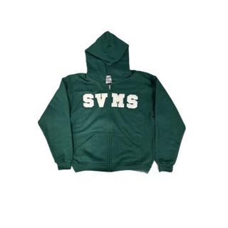FINAL SALE YOUTH LARGE (14/16) Full Zip Hooded Sweatshirt w/Chenille SVMS /White Border