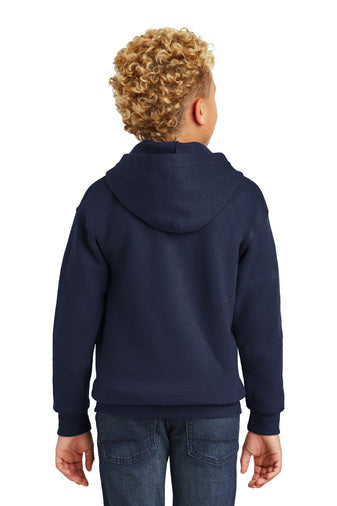 Littleton Academy Unisex Full-Zip Hooded Fleece Sweatshirt with Littleton Logo. Navy. ALL GRADES