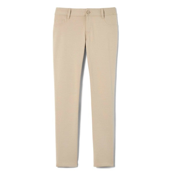 St. Matthew (OR) Girls and Juniors SKINNY Flat Front Pants-Khaki. Stretch For Excellent Fit. (K-8TH).