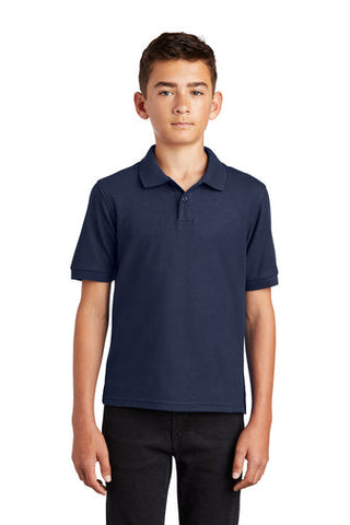 St. Matthew (OR) School Pique Knit Polo Shirt. Navy. (K-8TH)