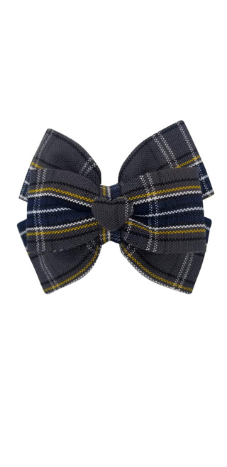 School Uniforms Heart Hair Bow-Bernard Plaid