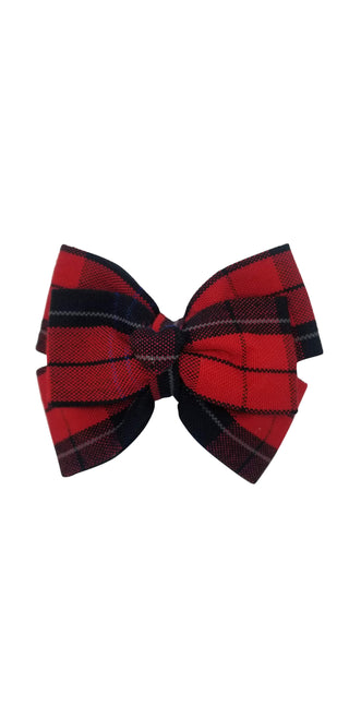 School Uniforms Heart Hair Bow-Hamilton Plaid