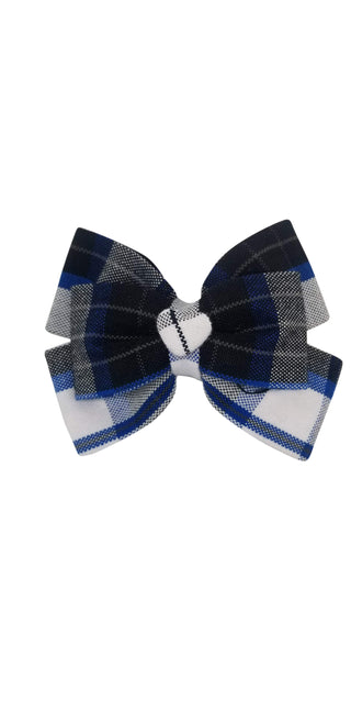 School Uniforms Heart Hair Bow- Garfield Plaid