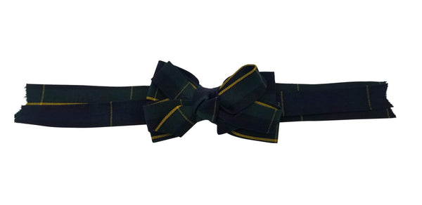 Long Tail Hair Bow-Madison Plaid