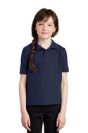 Spring Valley Montessori School Pique Knit Polo Shirt w/School Logo. Navy.