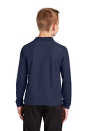 St. Mary's School (ID) Long Sleeve Polo Shirt w/School Logo-Navy. (PreK-5TH). THIS ITEM IS OPTIONAL.