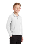 St. Matthews (MT) PIQUE Knit Polo Shirt w/School Logo-White (6TH-8TH)