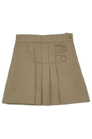 St. Mary Of The Immaculate Conception School Pleated Solid Pull Up Skort-Khaki and Black