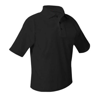 Resurrection Pique Knit Polo Shirt w/School Logo-Black. (Pre-K to 8TH).