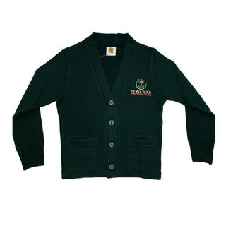 Nona Park Montessori School Two-Pocket V-Neck Cardigan Sweater w/Embroidery Logo