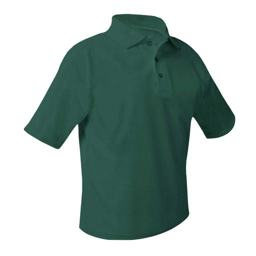 St. Patrick Short Sleeve Pique Knit Polo Shirt-Forest Green
