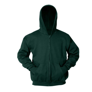 Buy forest-green School Uniform Full-Zip Hooded Fleece Sweatshirt-Super Heavy Weight
