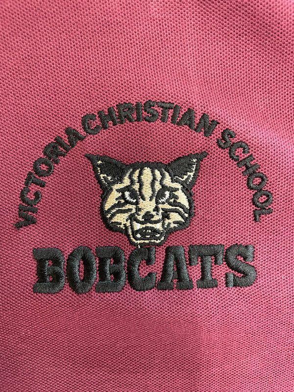 Victoria Christian School Short Sleeve Pique Knit Polo Shirt w/School Logo-REQUIRED COLOR FOR PICTURE DAY