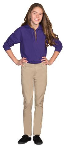 St. Patrick School Girls and Juniors Flat Front Pants. Stretch For Excellent Fit.