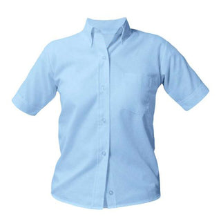 Buy light-blue School Uniform Girls and Ladies Short Sleeve Oxford Shirt
